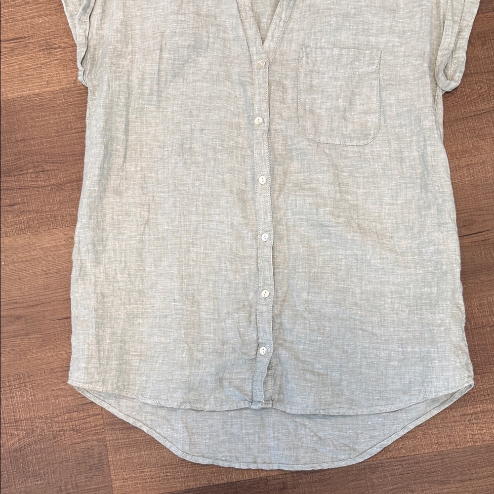 Rachel Zoe 100% linen Button Down blouse - Picture 6 of 9